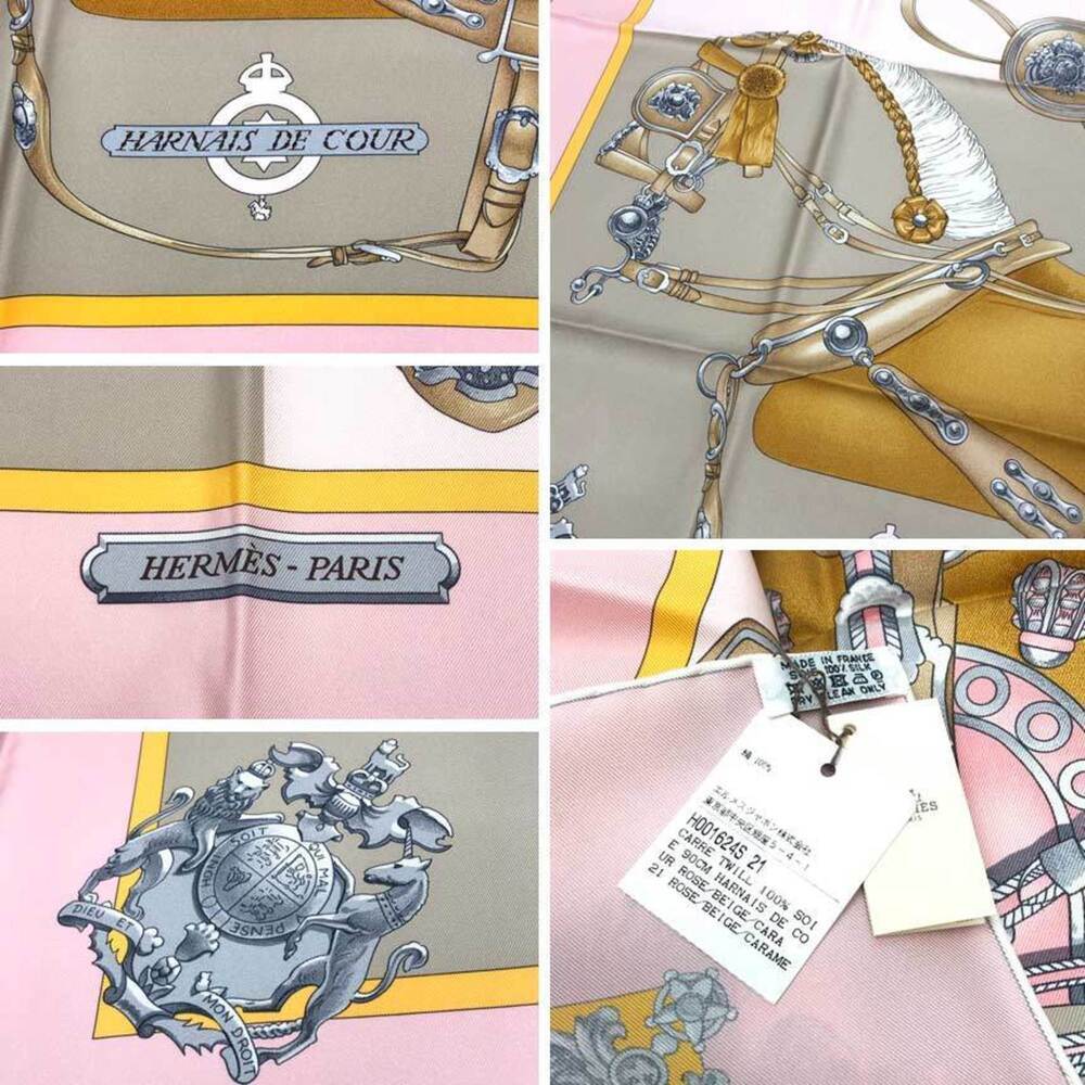 HERMES Authentic Cream Silk Scarf - Picture 2 of 2